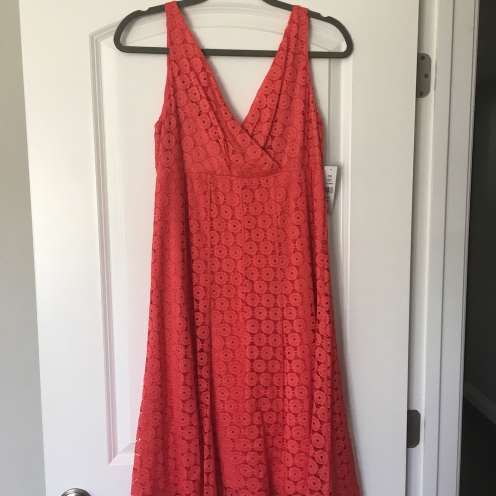 Fit n Flare coral sleeveless dress